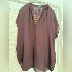 Vince Sheer Chocolate Blouse